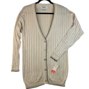 BellePointe Medium 100% Silk Ribbed Boyfriend Sweater Vintage Academia Preppy